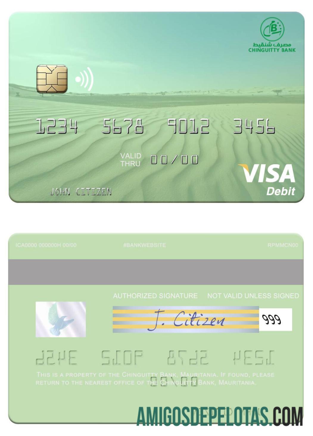 Mauritania Chinguitty Bank Visa Debit Card download for verification